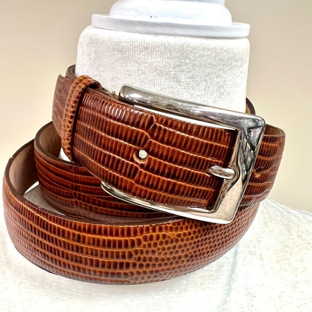 Cole Hann Brown Textured Men's Belt Sz 42